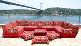 8 Thickness U Sofa Set, Moroccan Sofa Set, Floor Seating, Turkish Seating Set